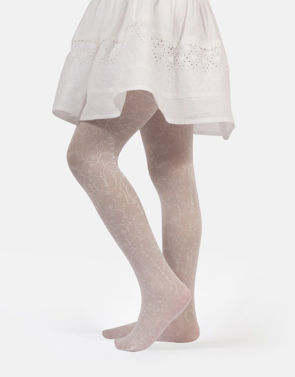 thumbnail image 2 of Girls Baby Kids Children Princess White Rose Lace Tights Pants – 0-12 Years 2 of 6