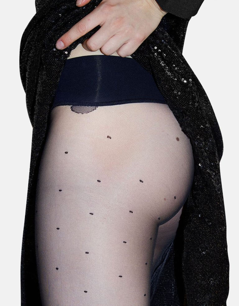 COLLANT SENZA CUCITURE A POIS - 15 DEN