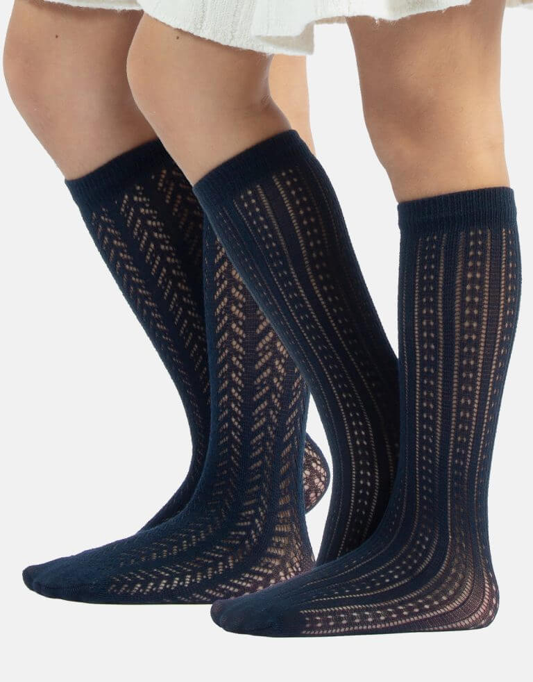 GAMBALETTI IN COTONE BAMBINA - CHEVRON E GEOMETRICO