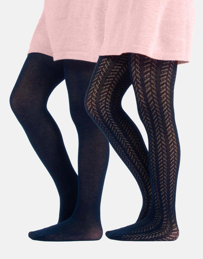 COLLANT BAMBINA IN COTONE - CHEVRON